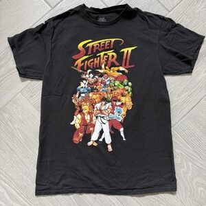 Street Fighter Graphic T-Shirt Black Short Sleeve Size Medium Capcom Video Game